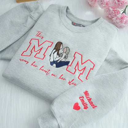 Familienporträt Kapuzenpullover personalisierter Sweater mit Kinderporträt personalisierter Familien Crewneck