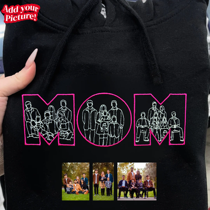 Personalisiertes Sweatshirt mit Gesichtszeichnung | Individueller Pullover mit Familienporträt