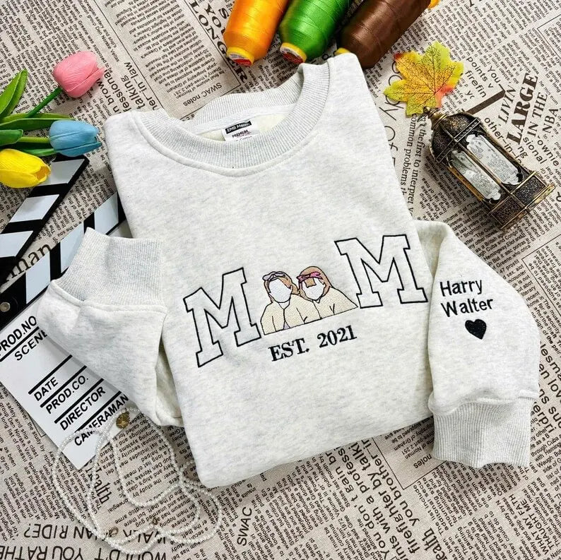 Familienporträt Sweatshirt personalisiertes Cartoon Familienbild Pullover