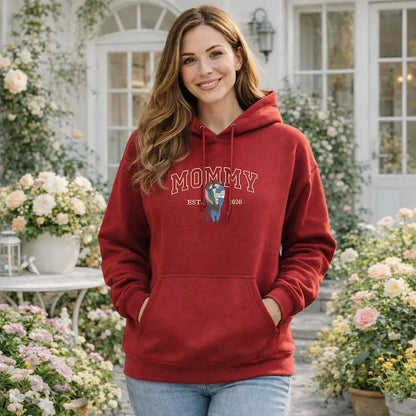 Personalisierter Mama Sweatshirt mit Stickerei Mamas Name Fleece Crewneck Weihnachtsgeschenk für sie