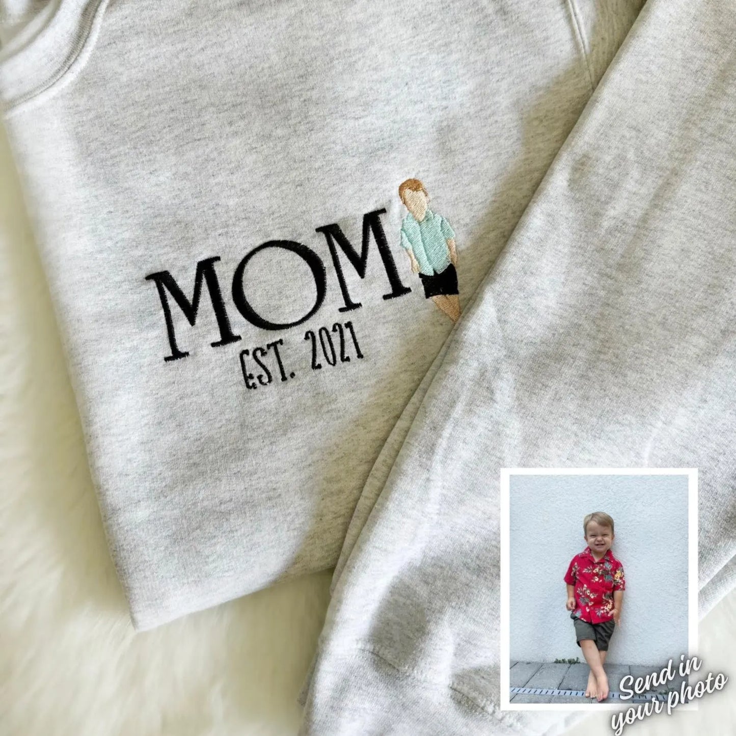 Familienporträt Kapuzenpullover personalisierter Sweater mit Familienzeichnung passende Weihnachts Alternative