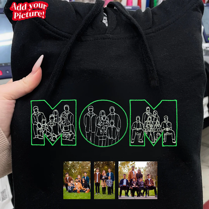 Personalisiertes Sweatshirt mit Gesichtszeichnung | Individueller Pullover mit Familienporträt