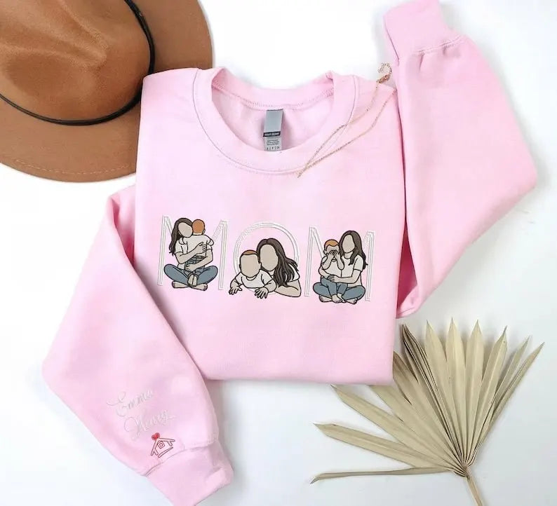 Bestickter Mama Kapuzenpullover personalisierter Muttername warmes Wintergeschenk