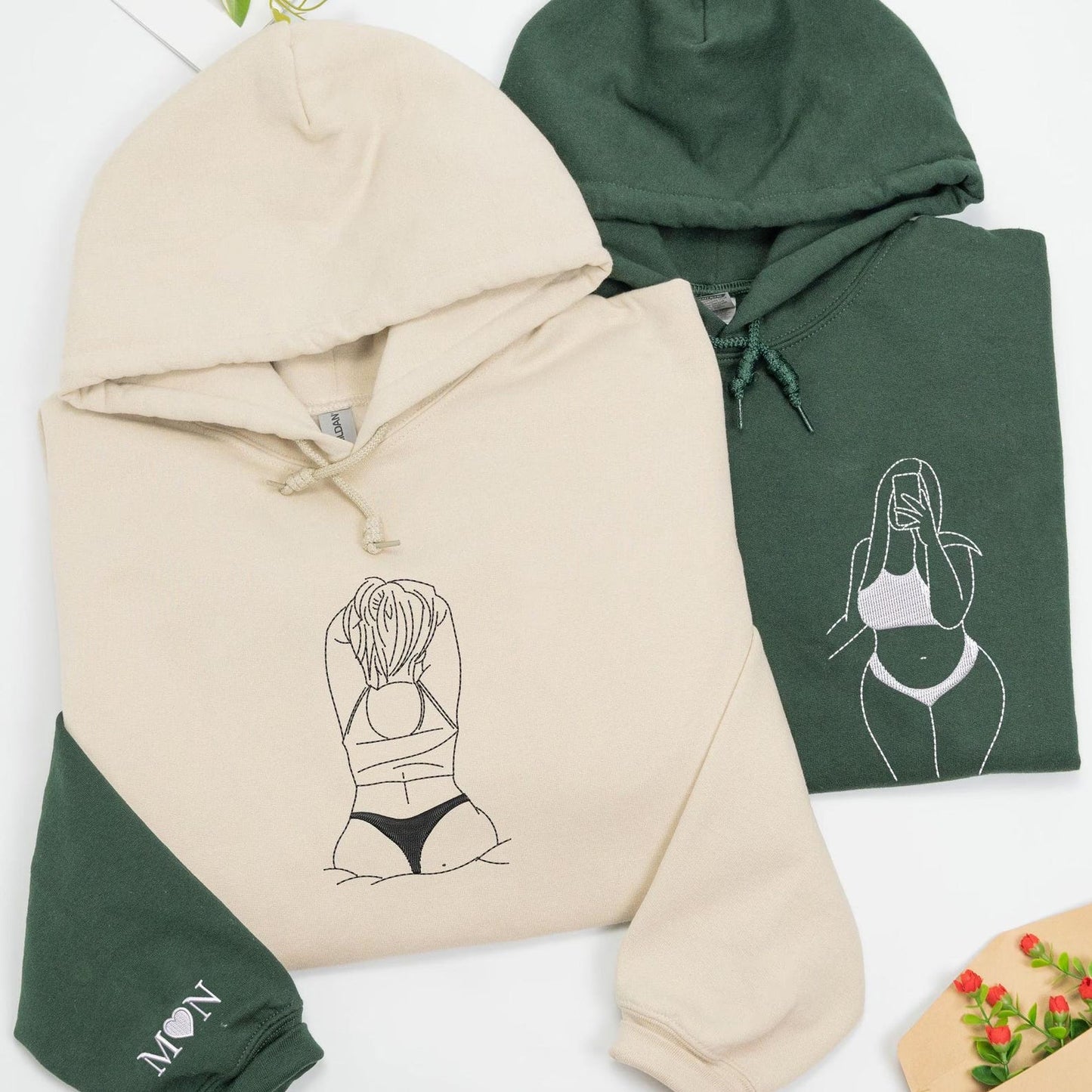 Handgefertigter Hoodie mit Liebesbrief – personalisierte Stickerei für ein einzigartig romantisches Geschenk
