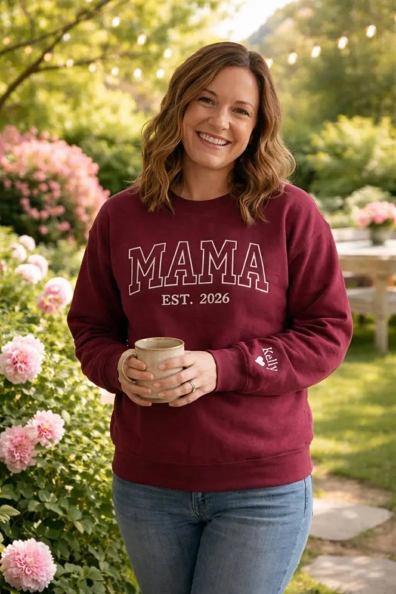 Familienporträt Sweatshirt mit individuellem Schriftzug passendes Geschwisteroutfit