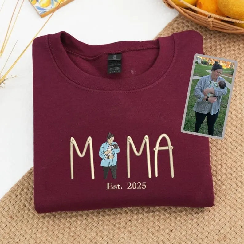 Personalisierte Mama Kapuzenjacke personalisiert Mutter Sohn passender Sweatshirt Geschenk