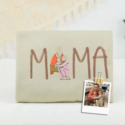 Personalisierter Mama Oversize Sweatshirt mit Namensstickerei Geschenk für frischgebackene Mütter