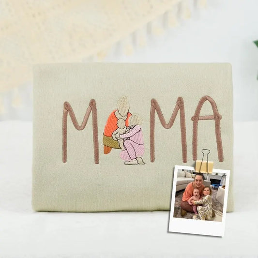 Personalisierter Mama Oversize Sweatshirt mit Namensstickerei Geschenk für frischgebackene Mütter