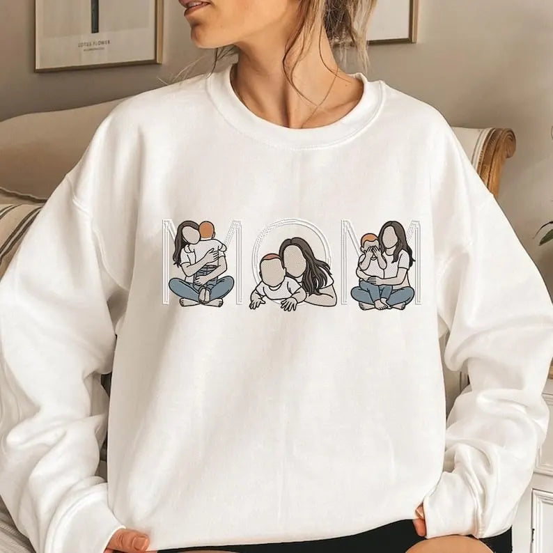 Bestickter Mama Kapuzenpullover personalisierter Muttername warmes Wintergeschenk