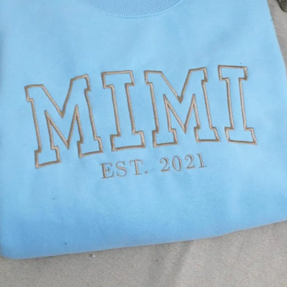 Custom Mama Hoodie personalisierter Muttername mit Kinderhandabdruck einzigartiges Geschenk