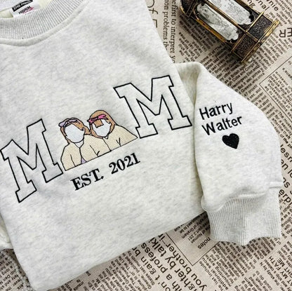 Familienporträt Sweatshirt personalisiertes Cartoon Familienbild Pullover