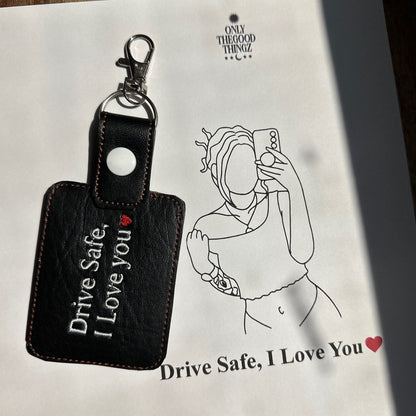 Schlüsselanhänger Mit Individueller Linienstickerei – Personalisiertes Porträt, Einzigartiges Besticktes Geschenk, Individueller Schlüsselanhänger Für Jeden Anlass