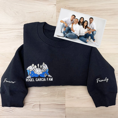 Gesticktes Portrait-Sweatshirt, individuelles Foto auf Hoodie, bestickt, Vater-Portrait-Hoodie von Ihrem Foto