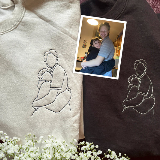 Benutzerdefiniertes besticktes Portrait-Sweatshirt vom Foto, Paar-Sweatshirt, Foto-Hoodie, Bestes Geschenk für Freund, Freundin