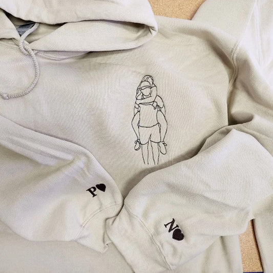 Personalisiertes PaarPortrait BESTICKTES Sweatshirt, Foto vom Portrait Sweatshirt, passende Sweatshirts für Paare, Valentinstagsgeschenk für Paare