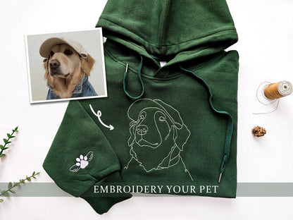 Bestickter Kapuzenpullover Mit Hund, Personalisiertes Einzeiliges Haustier-Sweatshirt, Sweatshirt Für Hundemama, Individuelle Geschenke Für Hundebesitzer