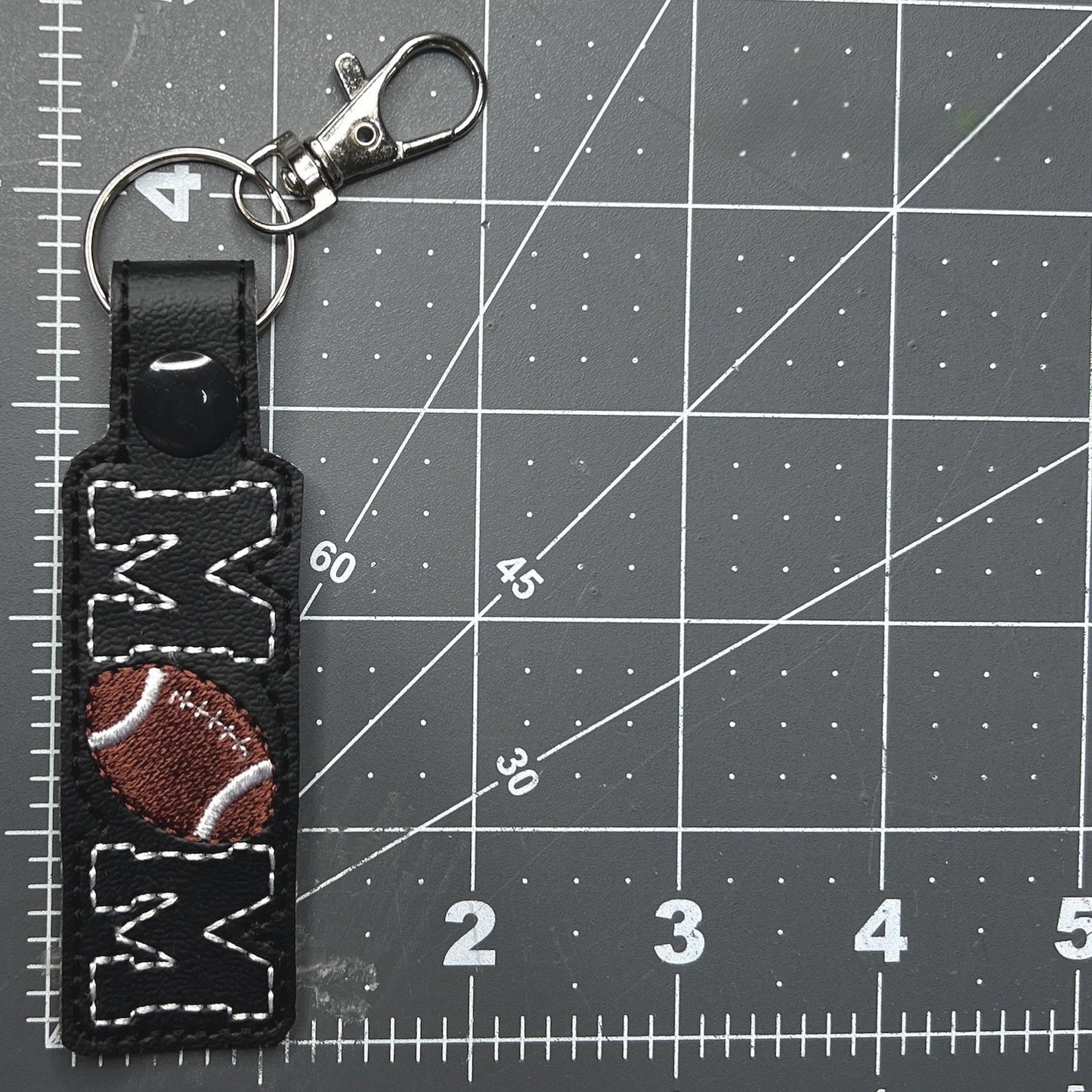 Handmade Football Mom Embroidered Keychain - Team Spirit Accessory Gift for Moms