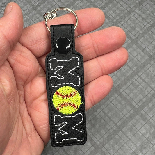 Handgemachter Softball Mom Bestickter Schlüsselanhänger - Team Spirit Bag Charm, Perfektes Geschenk für Softball Moms