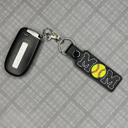 Handgemachter Softball Mom Bestickter Schlüsselanhänger - Team Spirit Bag Charm, Perfektes Geschenk für Softball Moms