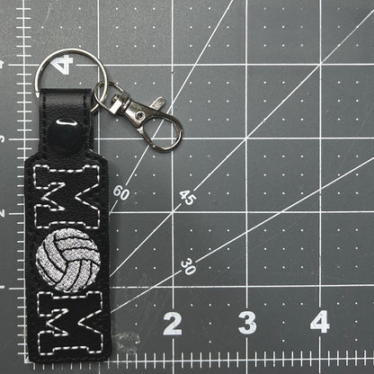 Handgemachter Volleyball-Mama-Schlüsselanhänger mit Stickerei – Team Spirit Bag Charm, Perfektes Geschenk für Volleyball-Mütter