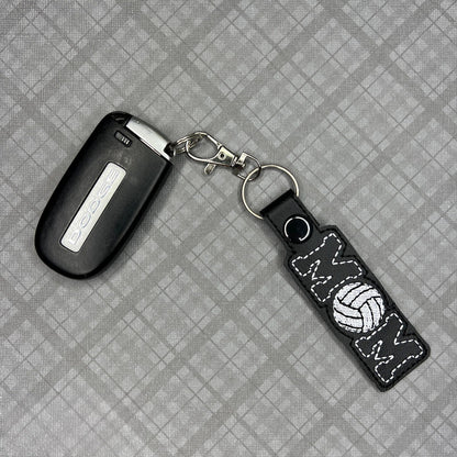 Handgemachter Volleyball-Mama-Schlüsselanhänger mit Stickerei – Team Spirit Bag Charm, Perfektes Geschenk für Volleyball-Mütter