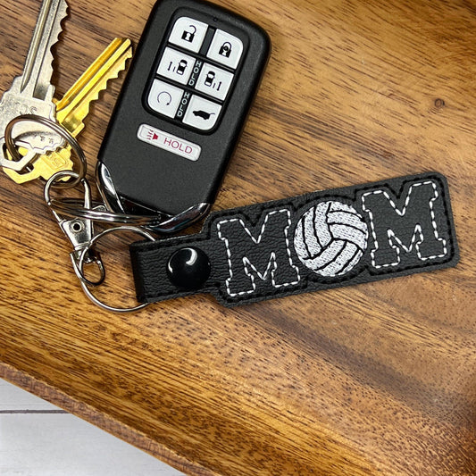 Handgemachter Volleyball-Mama-Schlüsselanhänger mit Stickerei – Team Spirit Bag Charm, Perfektes Geschenk für Volleyball-Mütter