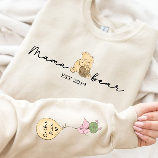 Mama Bär Sweatshirt. Personalisiertes Mama Sweatshirt mit den Namen der Kinder. Sweatshirt Geschenk für Mama. Mama Bär Pullover.