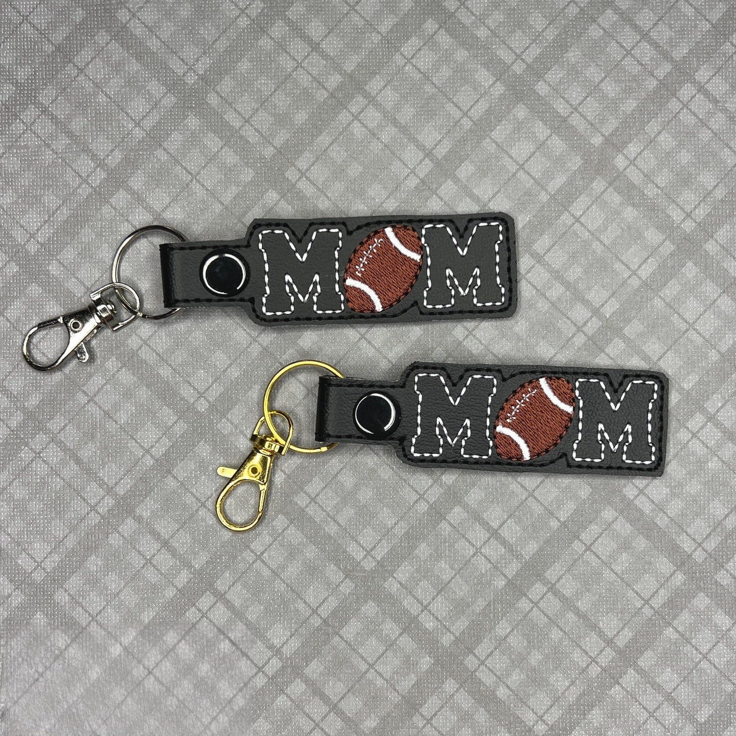 Handmade Football Mom Embroidered Keychain - Team Spirit Accessory Gift for Moms