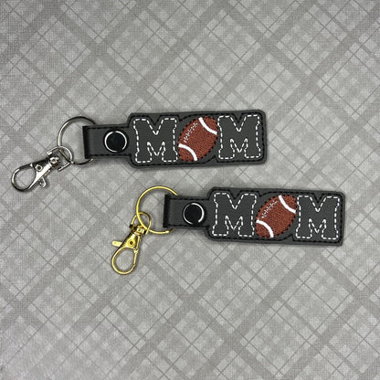 Handmade Football Mom Embroidered Keychain - Team Spirit Accessory Gift for Moms