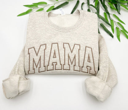 BESTICKTES Mama Sweatshirt, Geburtstagsgeschenk Mama Crewneck, personalisiertes Sweatshirt, trendige Crewnecks für Frauen, Mama-Geschenke, Muttertage