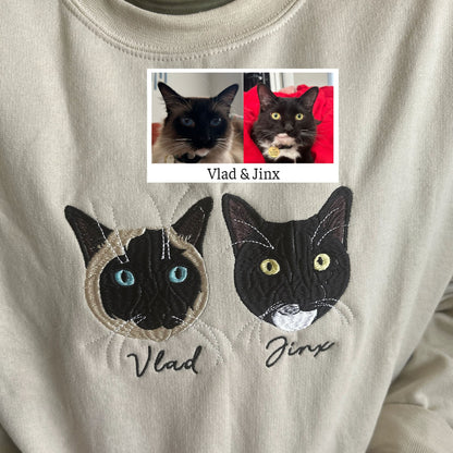 Besticktes Haustier-Sweatshirt mit individuellem Aufdruck, personalisiert mit dem Foto Ihres Haustieres, dem Gesicht Ihres Hundes oder Ihrer Katze oder dem Namen Ihrer Haustierliebhaber, Sweatshirt, Kapuzenpullover, T-Shirt