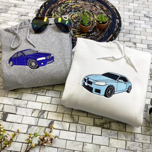Benutzerdefinierter Auto-Bestickter Kapuzenpullover, Auto-Kapuzenpullover, Oldtimer, Einzigartige Geschenke Für Autoliebhaber, Autoliebhaber-Geschenke Für Ihn, Geschenk Für Ehemann