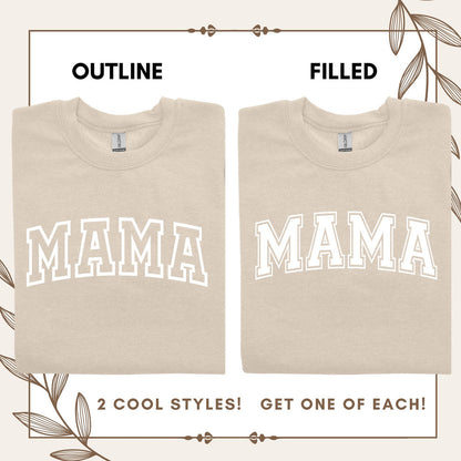 Mama Andenken Sweatshirt mit Puff-Schriftzug, personalisierte Kindernamen auf dem Ärmel, Mama Pullover, Geschenk für neue Mama, Schwarz