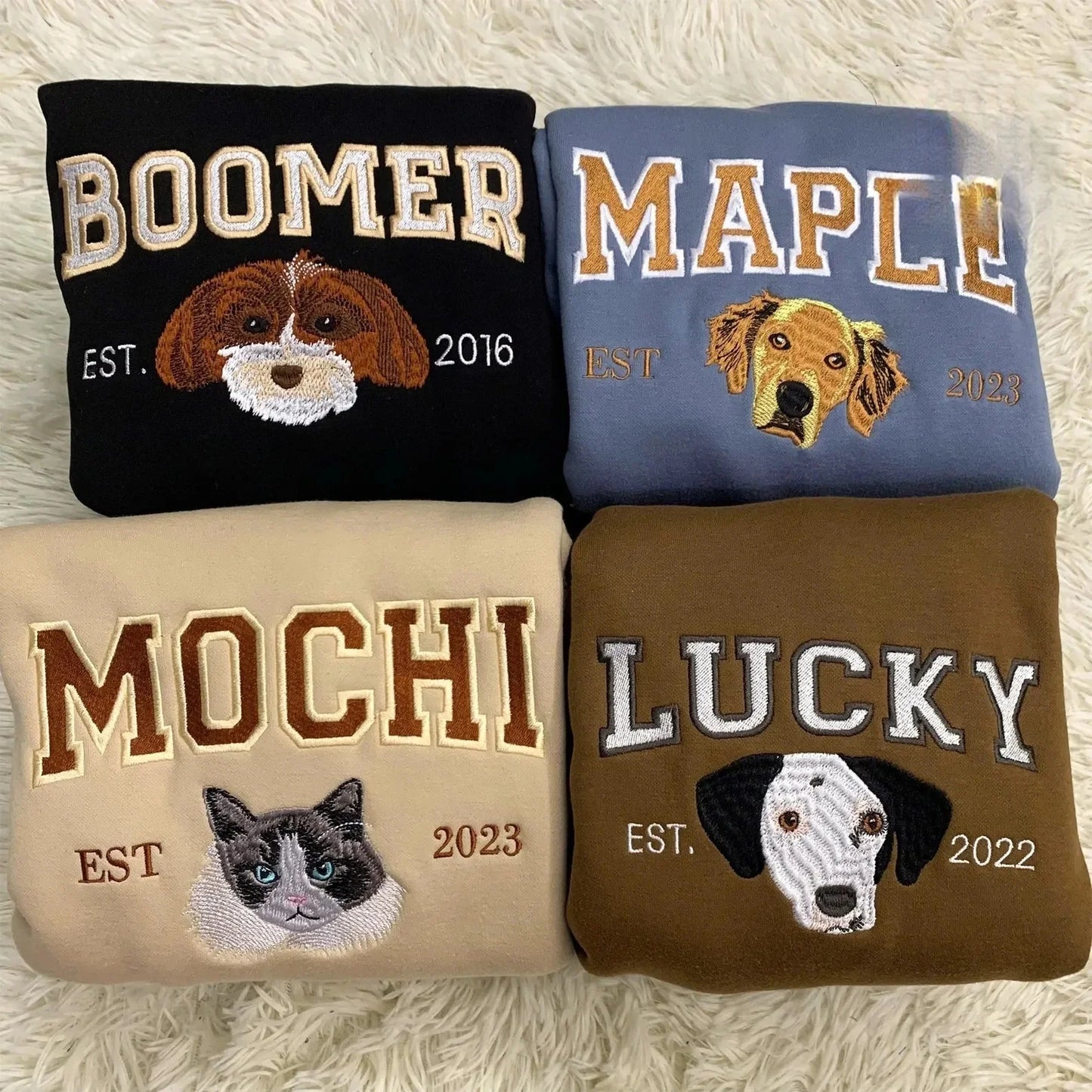 Personalisierter bestickter Hunde-Hoodie mit Tiermotiv – nach Foto gefertigt, perfektes Geschenk für Mama & Tierliebhaber