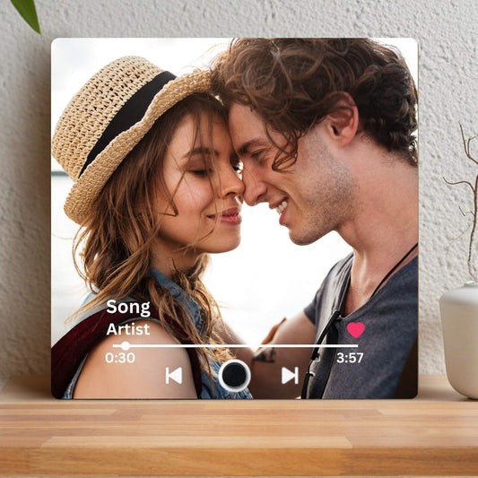 Personalisierte Musik-Foto-Kühlschrankmagnete mit integriertem Musik-Player, individueller Foto-Kühlschrankmagnet, Geschenk für Weihnachten, Valentinstag