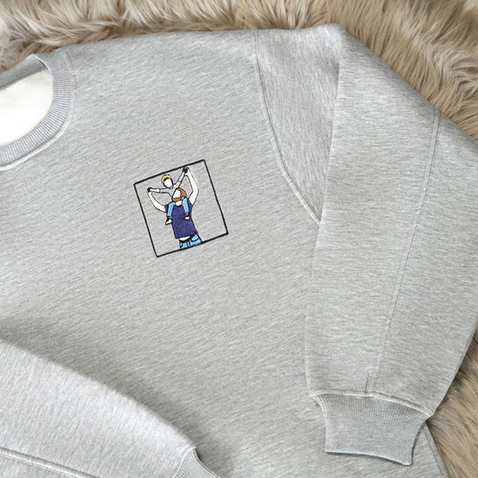 Benutzerdefiniertes besticktes Portrait vom Foto-Sweatshirt, benutzerdefinierter bestickter Kapuzenpullover, Geschenk für Papa, Geschenk für Ihn, personalisierter Crewneck