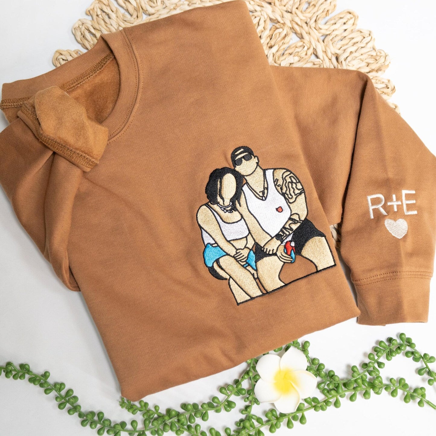 Personalisierte Partner-Hoodies mit gestickten Porträts, individuelle Sweatshirts mit Pärchenfotos