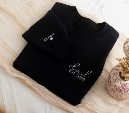Besticktes Sweatshirt für Papa, Sweatshirt für Mama, Sweatshirt für Mama und Papa, bestickte passende Sweatshirts für Mama und Papa