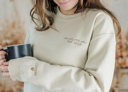 Besticktes Sweatshirt für Papa, Sweatshirt für Mama, Sweatshirt für Mama und Papa, passende Sweatshirts für Mama und Papa