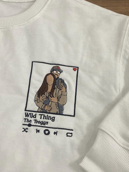 Individuell bestickter Hoodie mit Foto, personalisiertes Partner-Sweatshirt, romantische Partner-Bekleidung