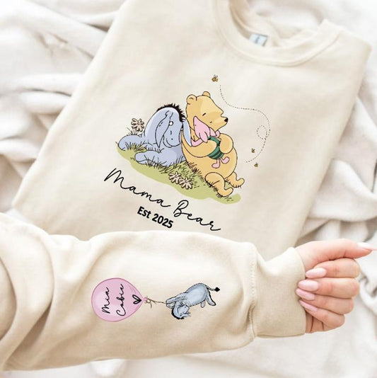 Mama Bär Sweatshirt. Personalisiertes Mama Sweatshirt mit den Namen der Kinder. Sweatshirt Geschenk. Mama Bär Pullover. Neu für 2025.