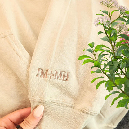 Hoodie mit besticktem Pärchenporträt, personalisiertes Sweatshirt nach Foto, liebevolles Geschenk