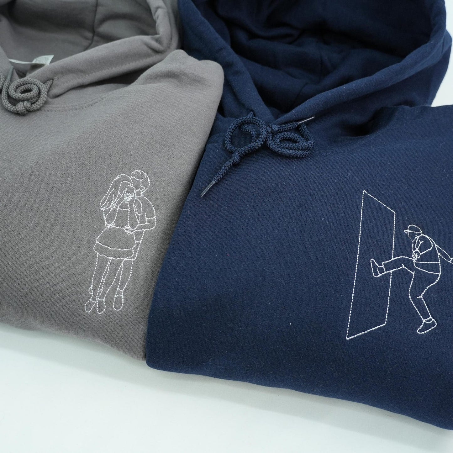 Hoodie mit besticktem Pärchenporträt, personalisiertes Sweatshirt nach Foto, liebevolles Geschenk