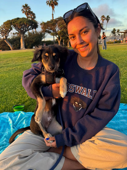 Personalisierter bestickter Hunde-Hoodie mit Tiermotiv – nach Foto gefertigt, perfektes Geschenk für Mama & Tierliebhaber