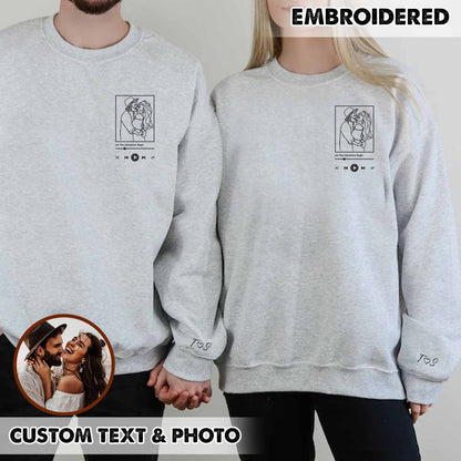 Benutzerdefinierte personalisierte Foto Portrait bestickt Sweatshirt Paar Hoodie