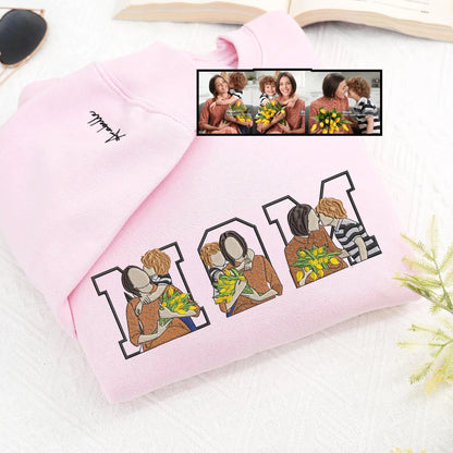 Personalisierter Hoodie mit Fotostickerei für Mama – Das beste Muttertagsgeschenk aller Zeiten, mit Liebe personalisiert