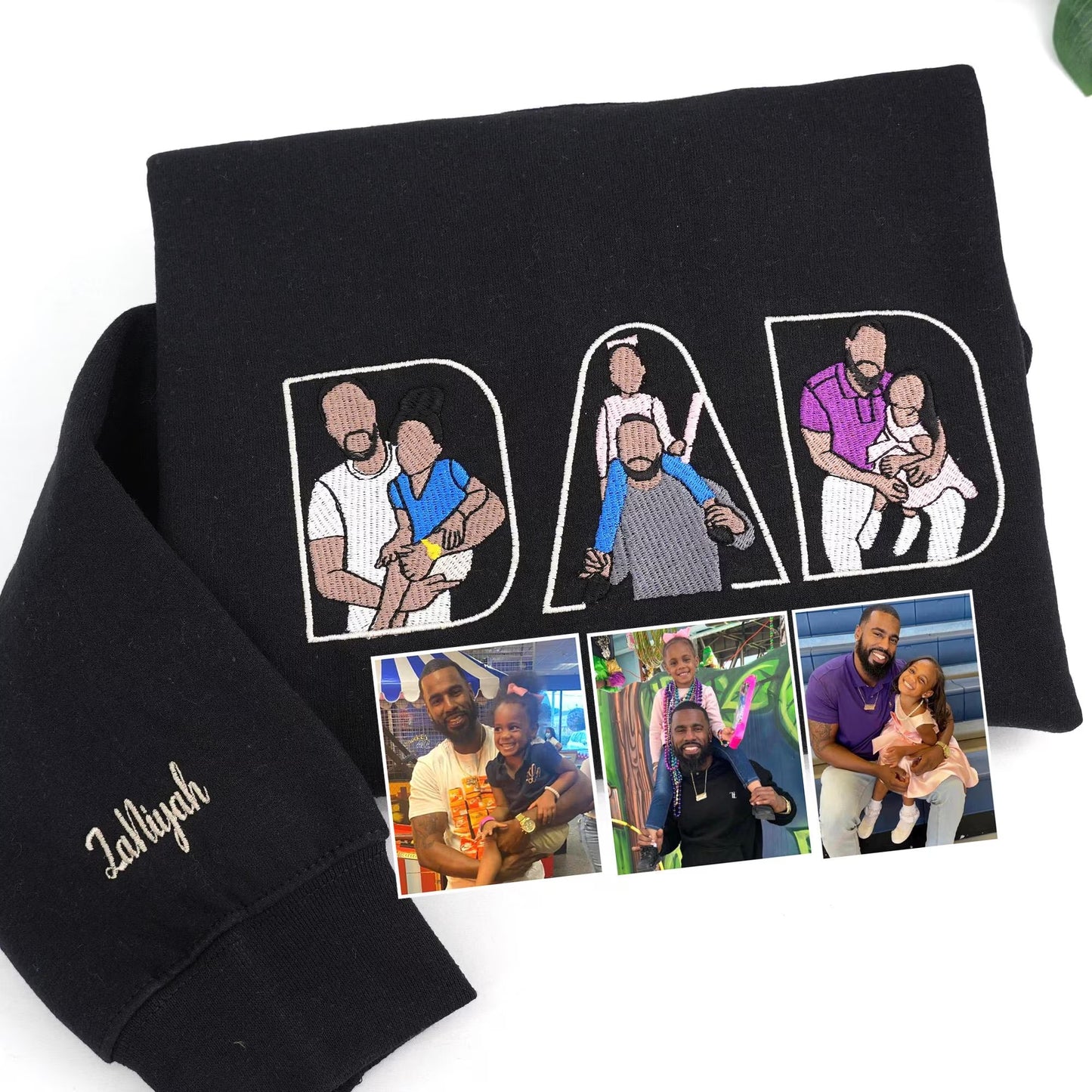 Personalisierter Vatertagspullover | Individuelle Gesichtsstickerei, einzigartiges Geschenk auch für Opa