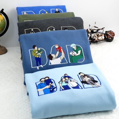 Personalisierter Vatertagspullover | Individuelle Gesichtsstickerei, einzigartiges Geschenk auch für Opa
