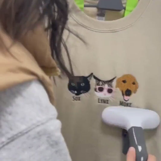 Besticktes Haustier-Sweatshirt mit individuellem Aufdruck, personalisiert mit dem Foto Ihres Haustieres, dem Gesicht Ihres Hundes oder Ihrer Katze oder dem Namen Ihrer Haustierliebhaber, Sweatshirt, Kapuzenpullover, T-Shirt